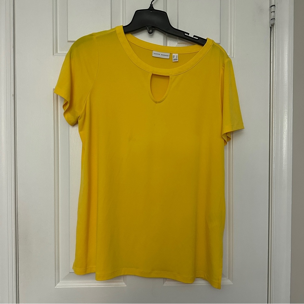 Susan Graver Vibrant Yellow Short Sleeve Tee